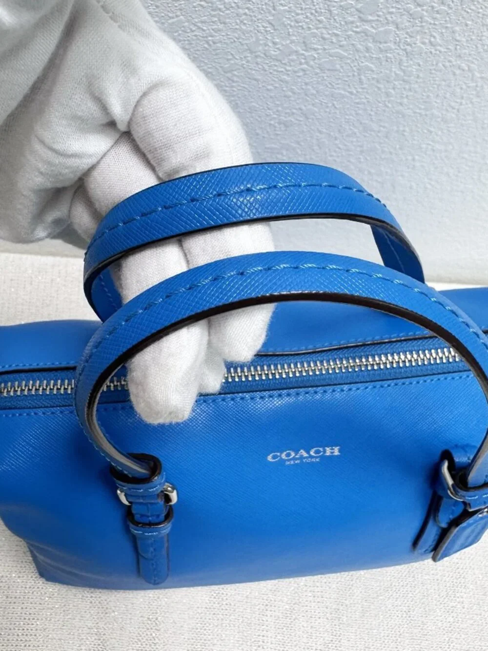 Coach Peyton Bennet Mini Satchel/Sbody - Style F54030 - Bright Blue Leather EUC